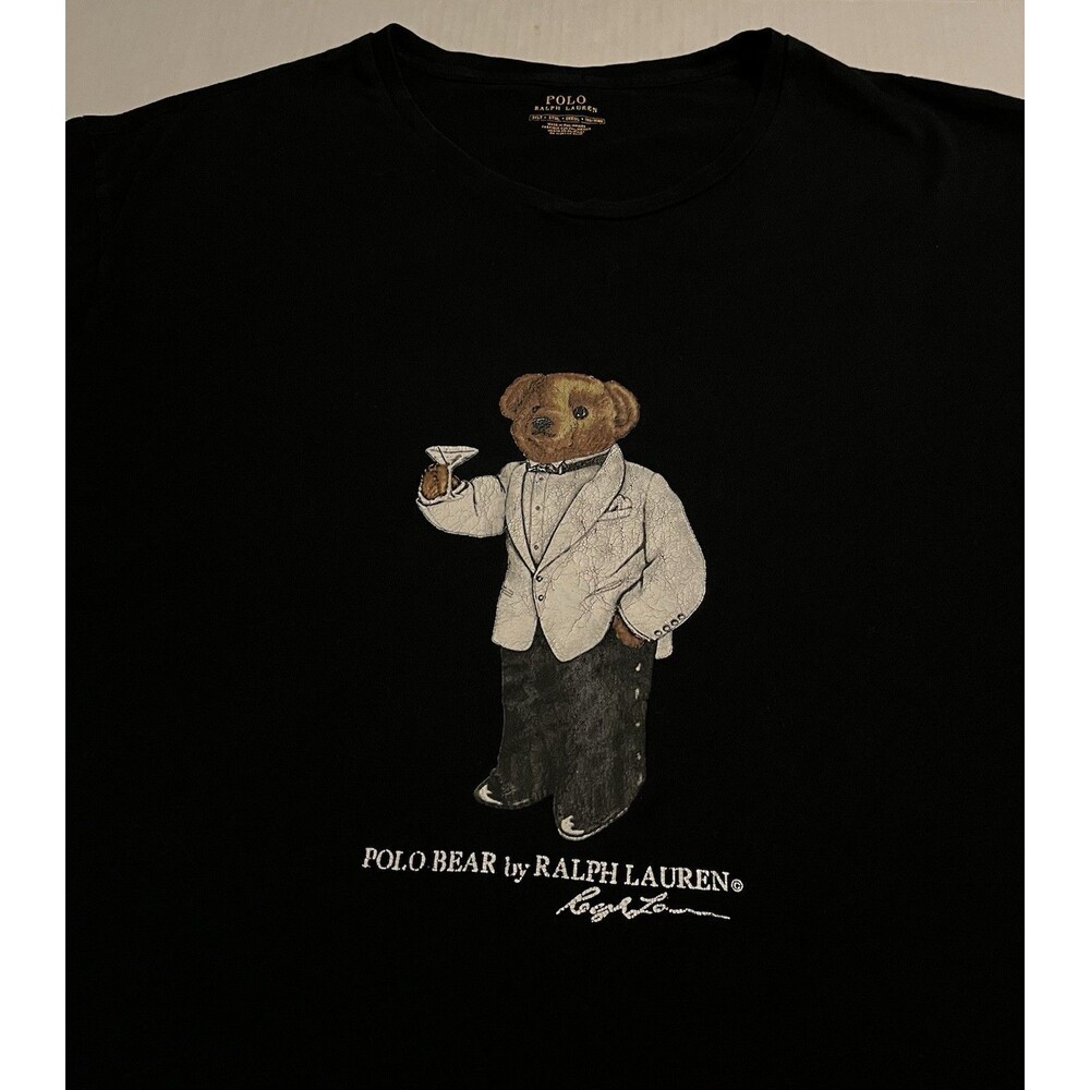 Polo Ralph Lauren Tuxedo Bear Short Sleeve Black T-Shirt 3XLT 3XL Tall Designer